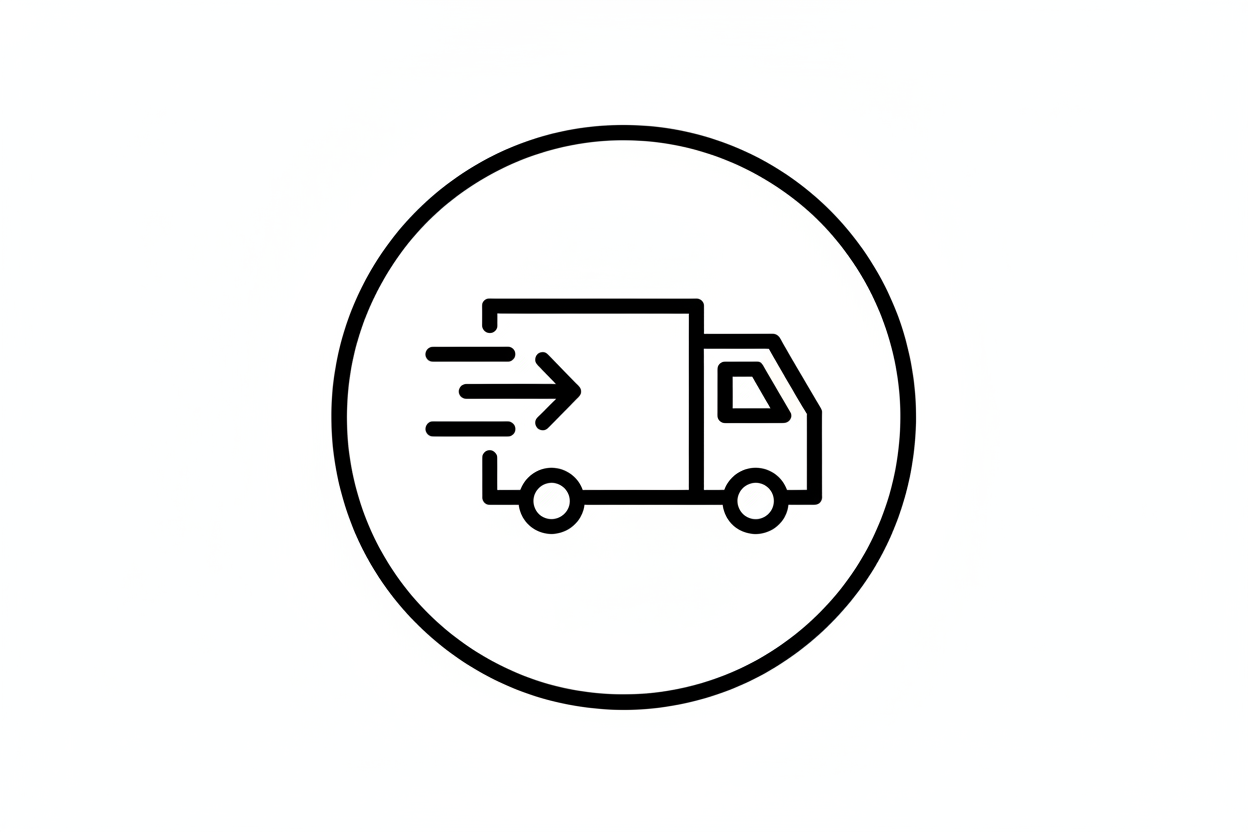 shipping emoji black and white for product information